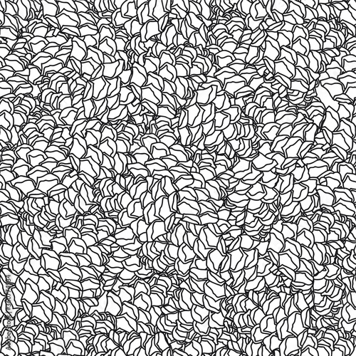 Seamless vector pattern of the graphic outline of cones