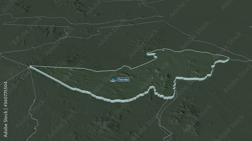 Tharaka-Nithi, Kenya - extruded with capital. Administrative Tharaka-Nithi, Kenya - extruded with capital. Administrative