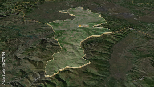 Prizren, Kosovo - extruded with capital. Satellite