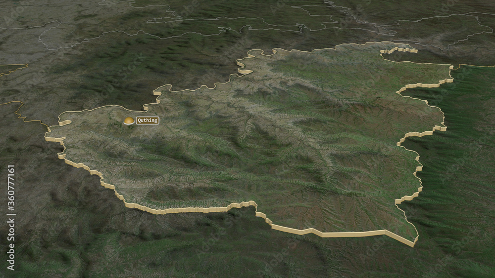 Quthing, Lesotho - extruded with capital. Satellite