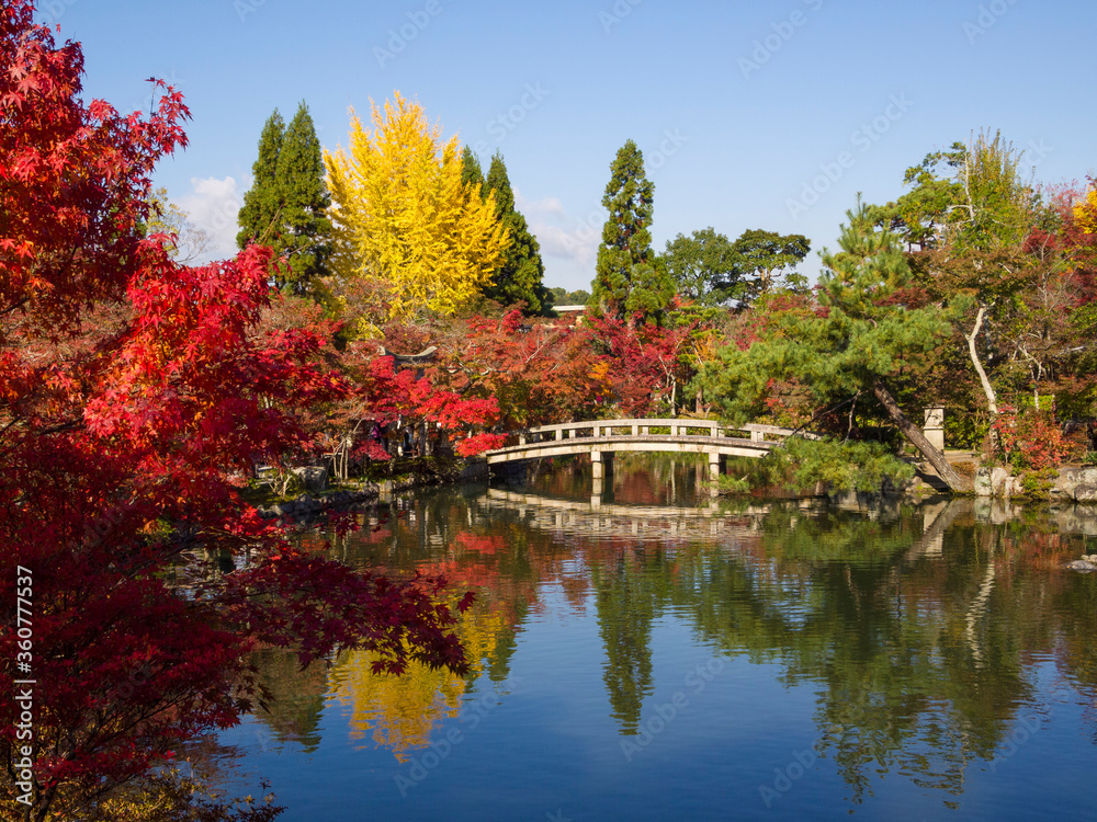Japanese garden of Eikando Zenrinji temple in autumn, Kyoto, Japan.