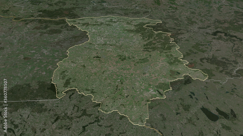 Marijampoles, Lithuania - outlined. Satellite
