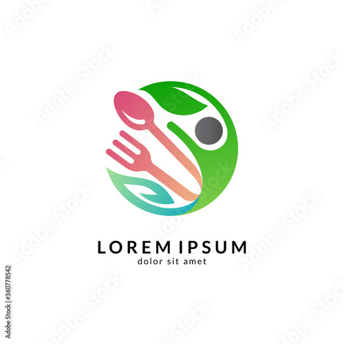 Kitchen, spoon and fork, dining restaurant, food and cafe logo vector. Culinary food symbol/icon design template
