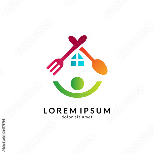 Kitchen, spoon and fork, dining restaurant, food and cafe logo vector. Culinary food symbol/icon design template