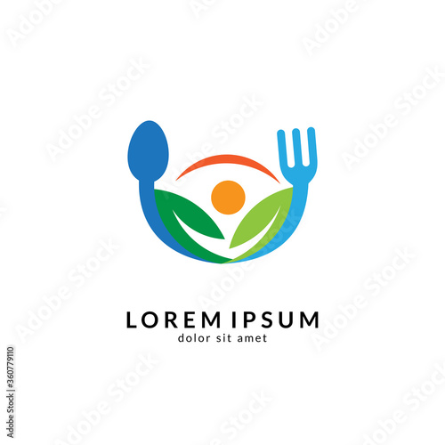 Kitchen, spoon and fork, dining restaurant, food and cafe logo vector. Culinary food symbol/icon design template