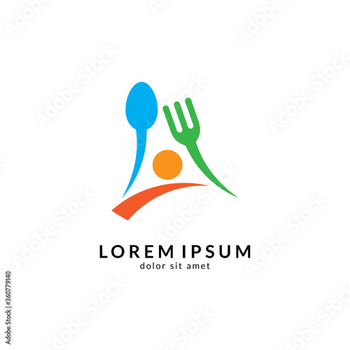 Kitchen, spoon and fork, dining restaurant, food and cafe logo vector. Culinary food symbol/icon design template