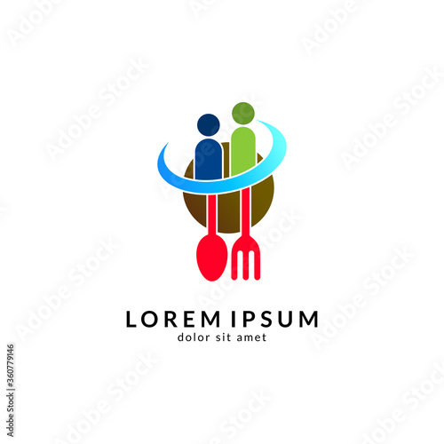 Kitchen, spoon and fork, dining restaurant, food and cafe logo vector. Culinary food symbol/icon design template