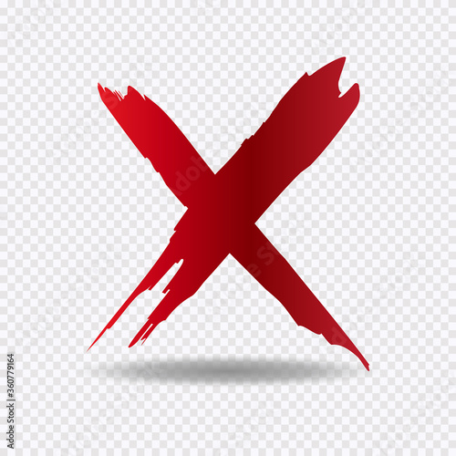 paint brush cross red vector illustration transparent background
