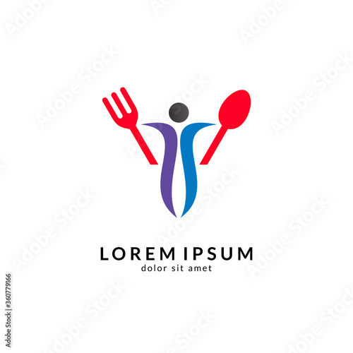 Kitchen, spoon and fork, dining restaurant, food and cafe logo vector. Culinary food symbol/icon design template