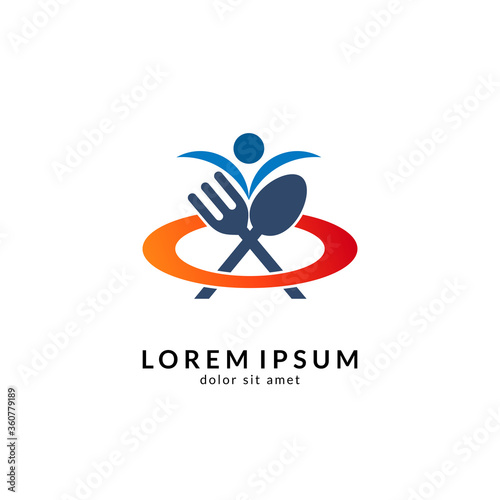 Kitchen, spoon and fork, dining restaurant, food and cafe logo vector. Culinary food symbol/icon design template