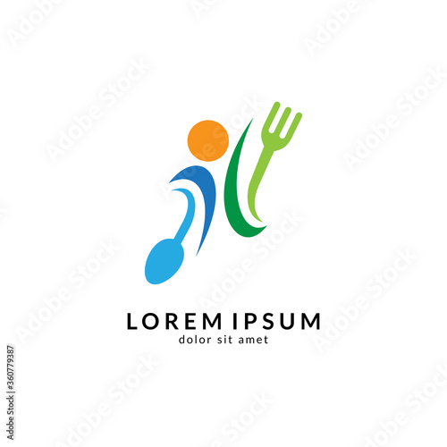 Kitchen, spoon and fork, dining restaurant, food and cafe logo vector. Culinary food symbol/icon design template