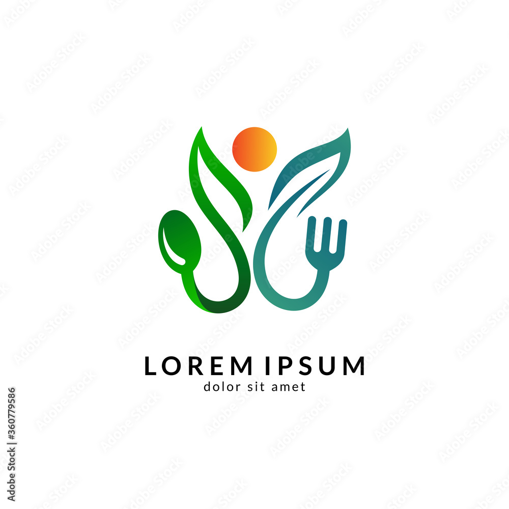 Kitchen, spoon and fork, dining restaurant, food and cafe logo vector. Culinary food symbol/icon design template Kitchen, spoon and fork, dining restaurant, food and cafe logo vector. Culinary food symbol/icon design template