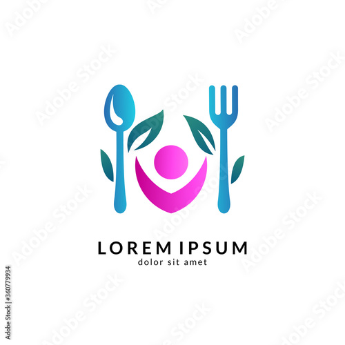 Kitchen, spoon and fork, dining restaurant, food and cafe logo vector. Culinary food symbol/icon design template