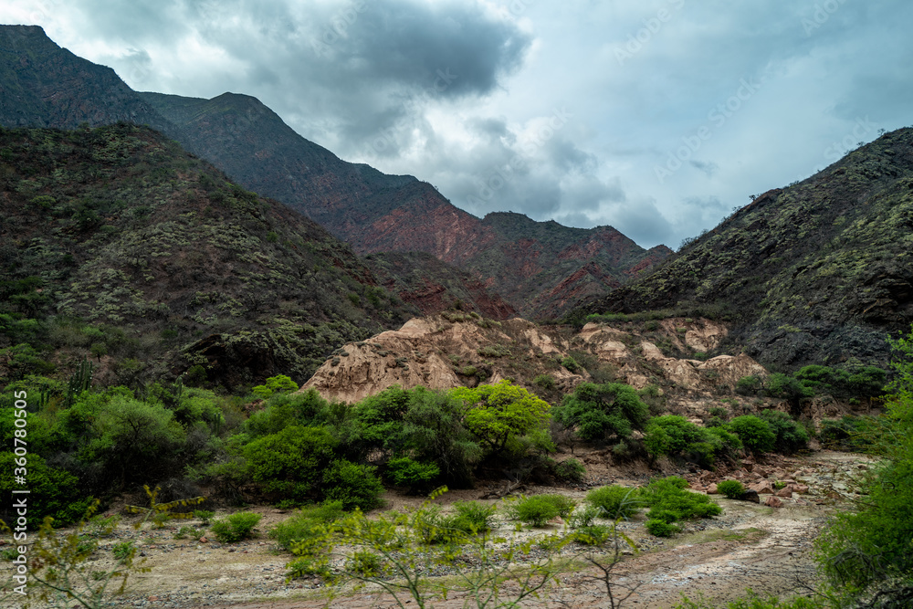 Panorama of the Ruta 68 from Salta to Cafayate in Argentina
