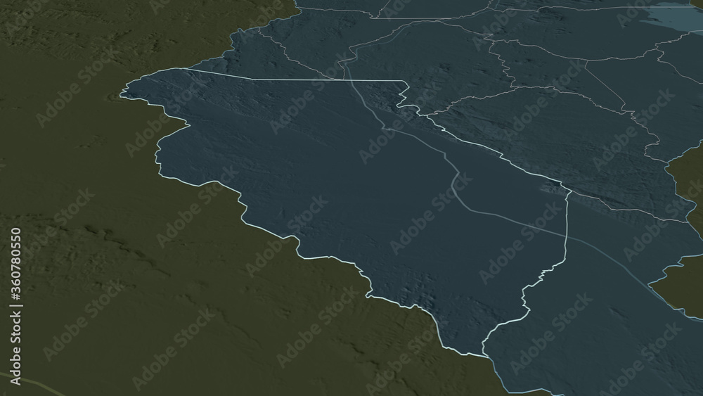 Chikwawa, Malawi - outlined. Administrative