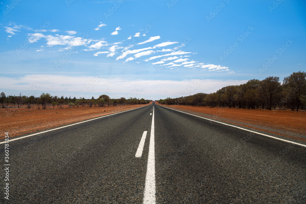 Endless road into the desert, Outback, Australia