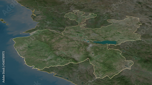 Jalisco, Mexico - outlined. Satellite