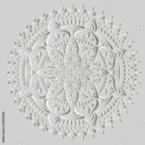 Mandala pattern white 3D gradient good mood