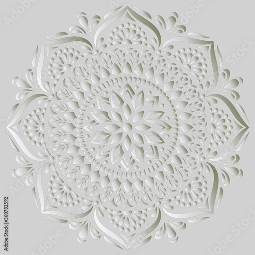 Mandala pattern white 3D gradient good mood