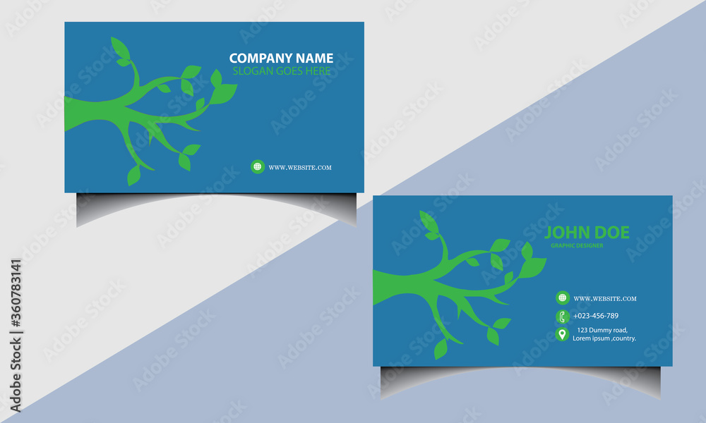 green white & blue nursary business card design template