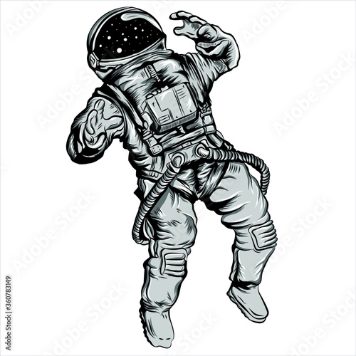 astronaut vector grayscale
