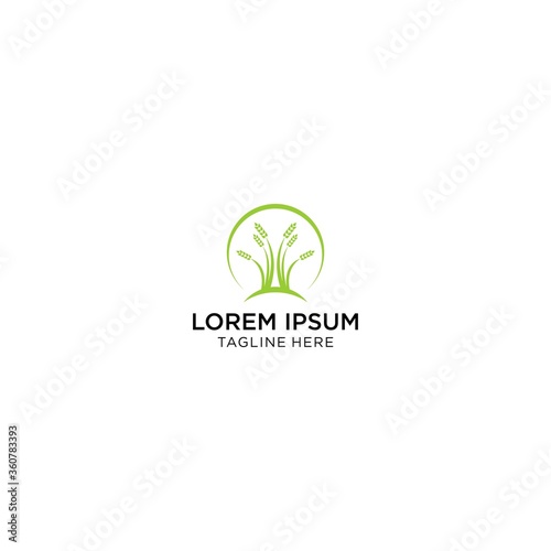 Green grass logo design template