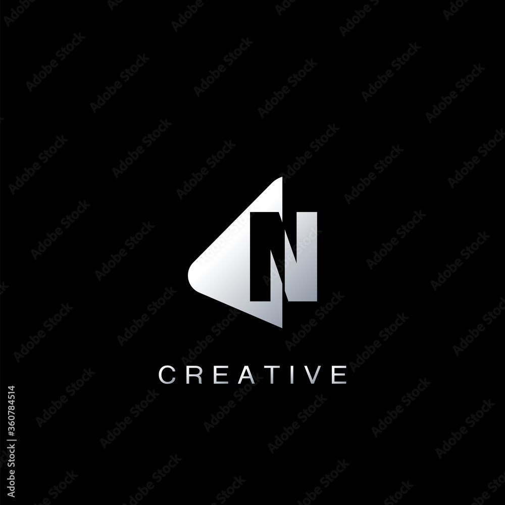 Obraz premium Monogram Abstract Techno Initial Letter N Logo icon vector design