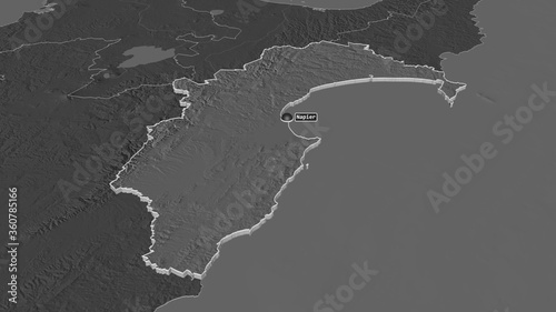 Hawke's Bay, New Zealand - extruded with capital. Bilevel