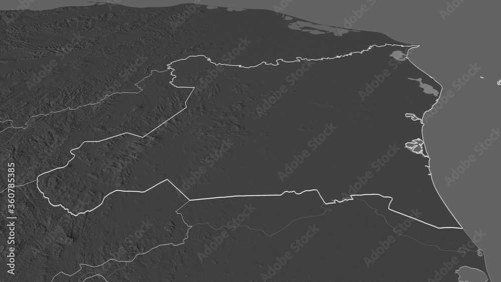 Atlántico Norte, Nicaragua - outlined. Bilevel