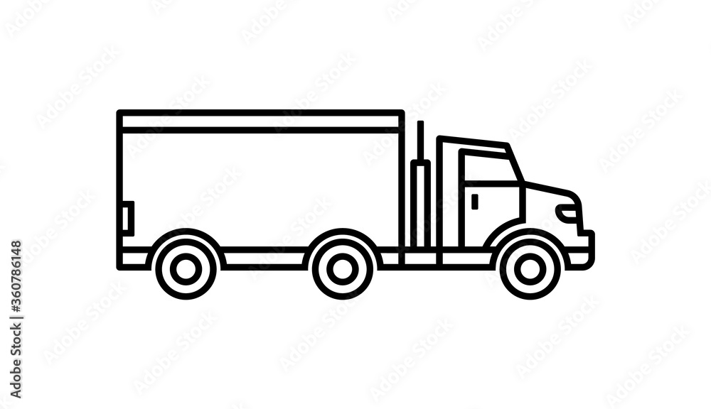 Truck line vector icon.