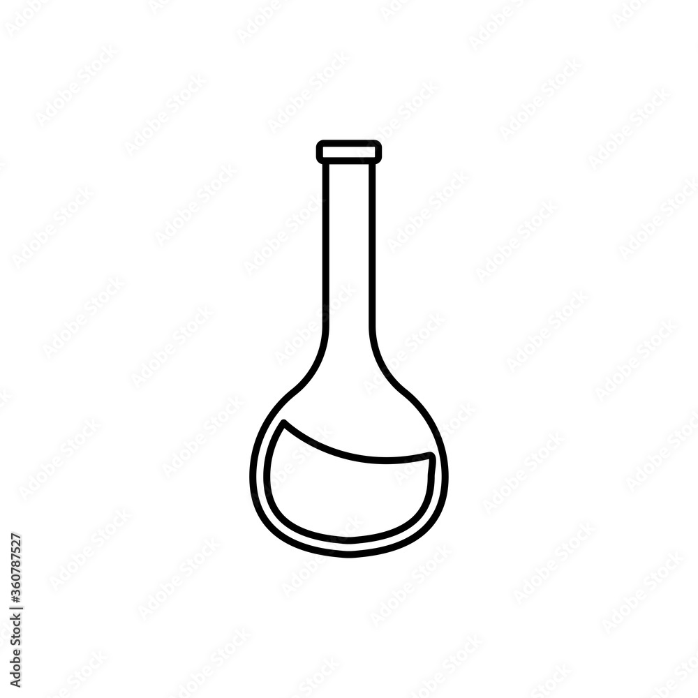Scientific bottle line icon