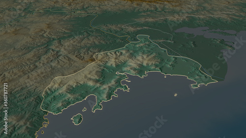 Rasŏn, North Korea - outlined. Relief