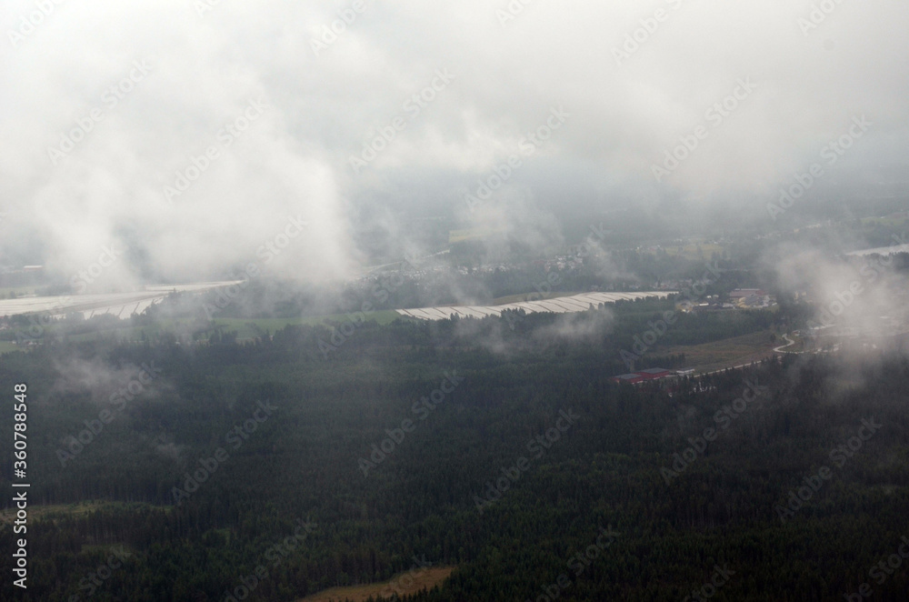 Suburbs of Oslo. View from the airliner of Tallinn - Oslo