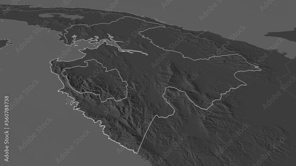 Darién, Panama - outlined. Bilevel Darién, Panama - outlined. Bilevel