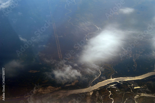 View from the airliner of Tallinn - Oslo.