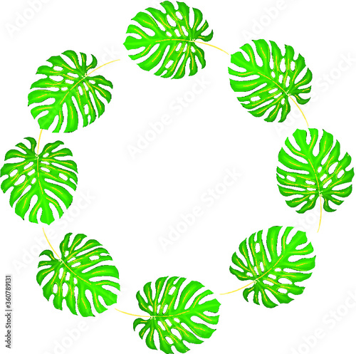 green wreath of palm leaves