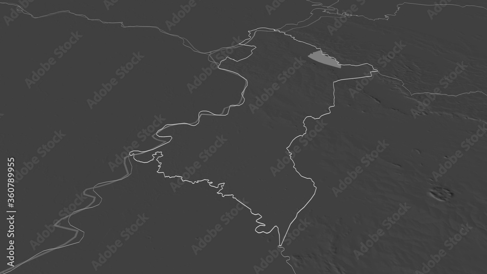 Central, Paraguay - outlined. Bilevel