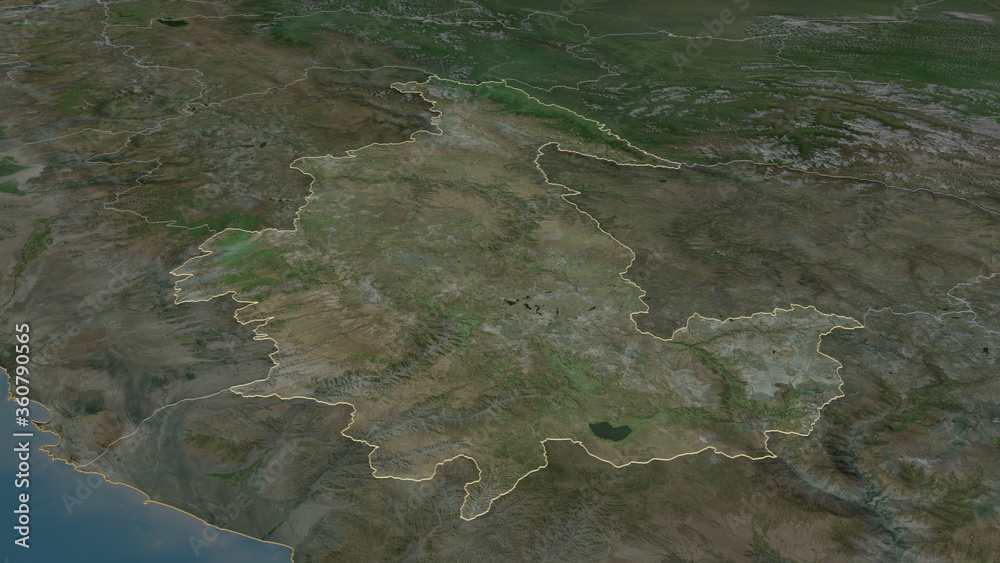 Ayacucho, Peru - outlined. Satellite Ayacucho, Peru - outlined. Satellite