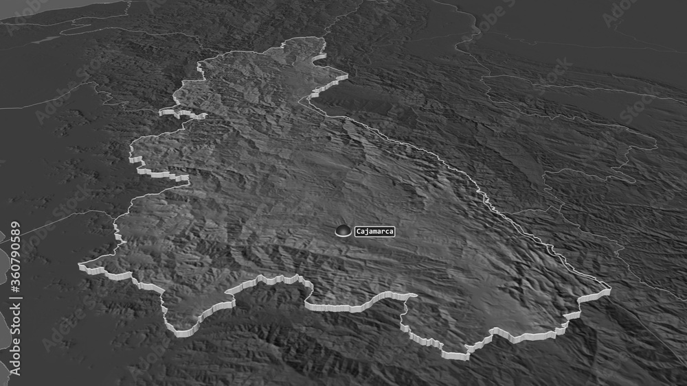 Cajamarca, Peru - extruded with capital. Bilevel