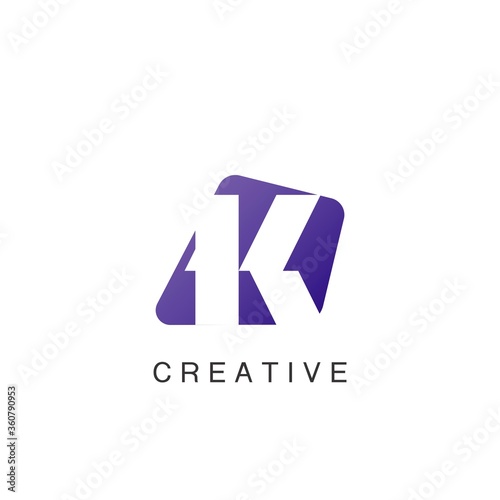 Free Download Abstract Techno Negative Space Initial Letter K Logo icon - GFXLoad