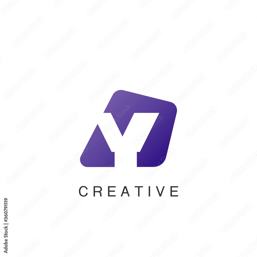 Abstract Techno Negative Space Initial Letter Y Logo icon Abstract Techno Negative Space Initial Letter Y Logo icon