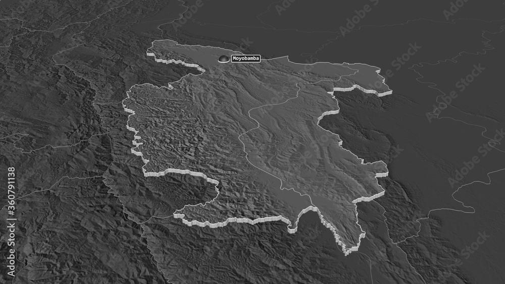 San Martín, Peru - extruded with capital. Bilevel San Martín, Peru - extruded with capital. Bilevel