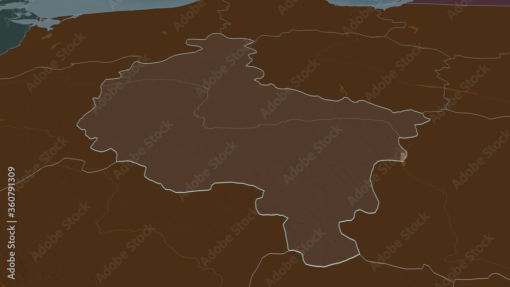 Fototapeta premium Greater Poland, Poland - outlined. Administrative
