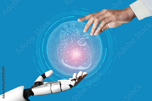 Obraz na plátně 3D rendering medical artificial intelligence robot working in future hospital
