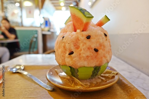 スイカのかき氷