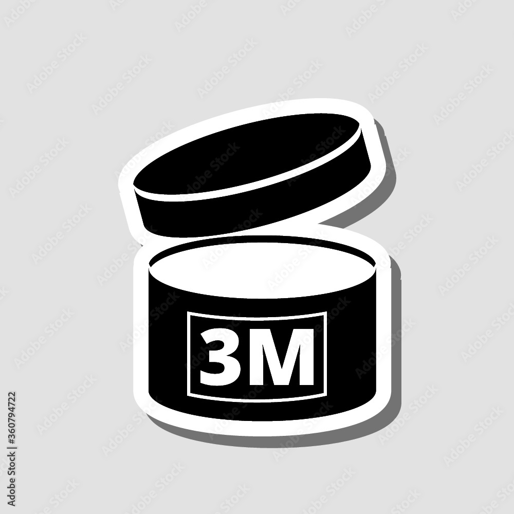 3 Month. Period after opening sticker icon isolated on gray background 3 Month. Period after opening sticker icon isolated on gray background