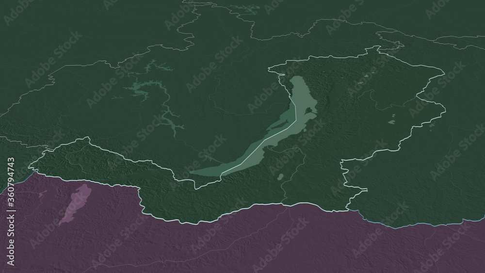 Buryat, Russia - outlined. Administrative