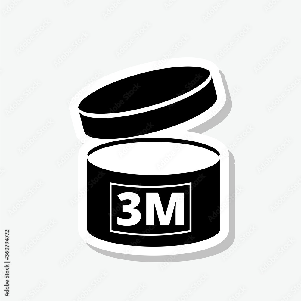 3 Month. Period after opening sticker icon isolated on gray background 3 Month. Period after opening sticker icon isolated on gray background