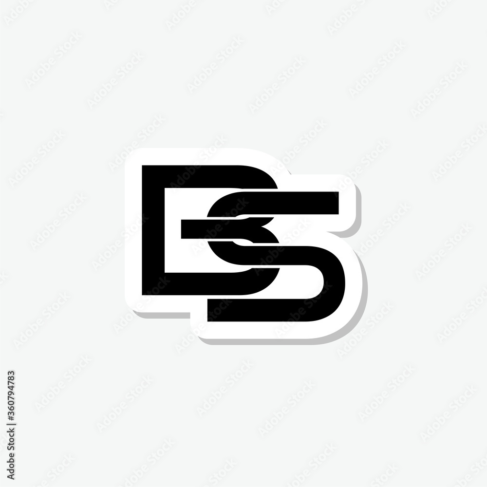 Initial BS Letter logo sticker isolated on gray background Initial BS Letter logo sticker isolated on gray background