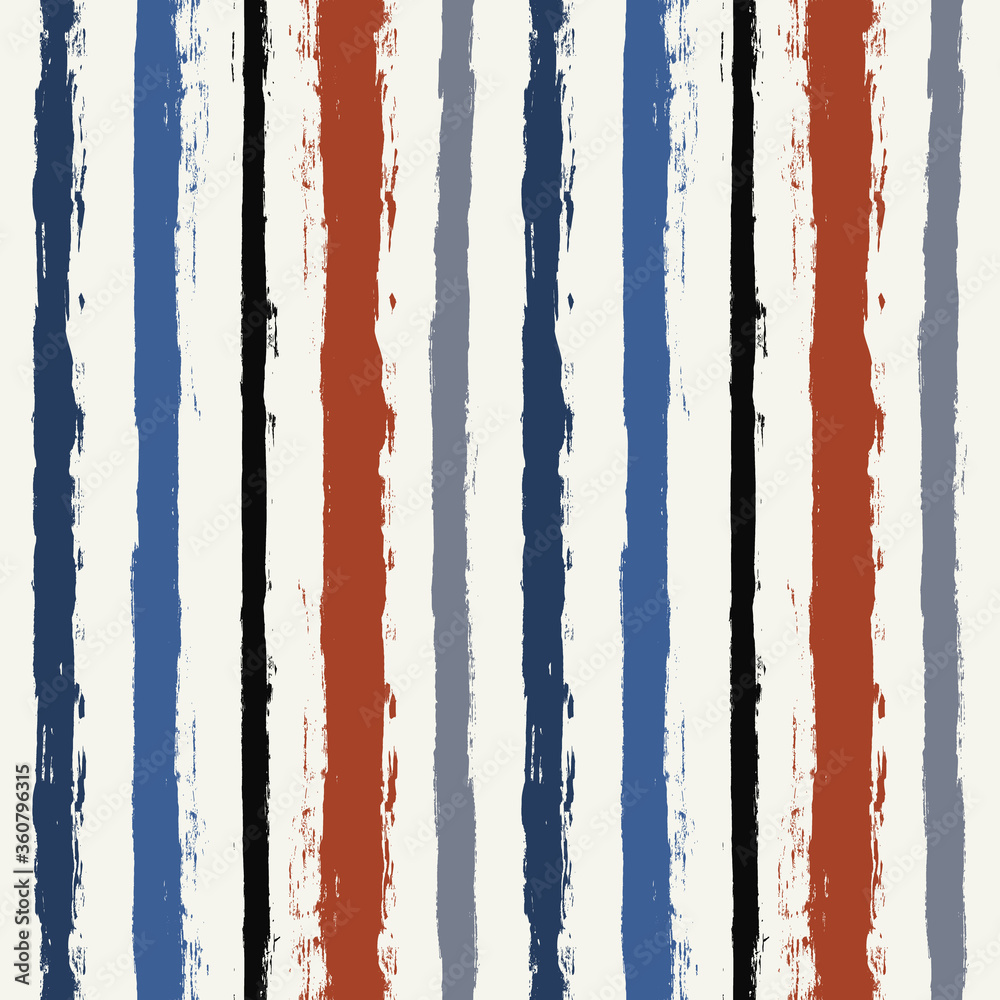Hand drawn striped pattern, red and blue vertical stripe seamless background, watercolor brush strokes. vector grunge stripes, retro paintbrush line backdrop Hand drawn striped pattern, red and blue vertical stripe seamless background, watercolor brush strokes. vector grunge stripes, retro paintbrush line backdrop
